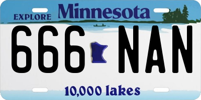 MN license plate 666NAN