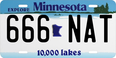 MN license plate 666NAT