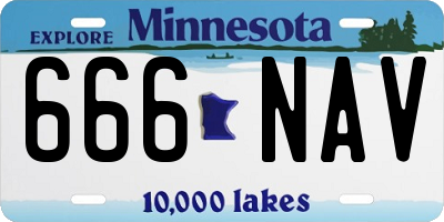 MN license plate 666NAV
