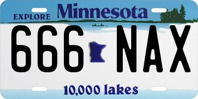 MN license plate 666NAX