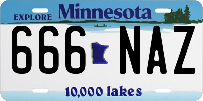 MN license plate 666NAZ