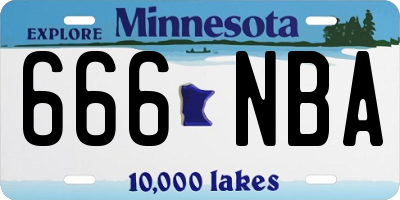 MN license plate 666NBA