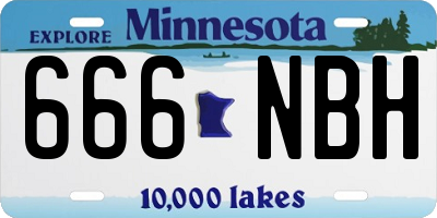 MN license plate 666NBH