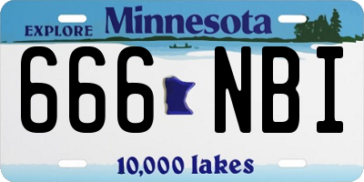 MN license plate 666NBI
