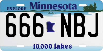 MN license plate 666NBJ