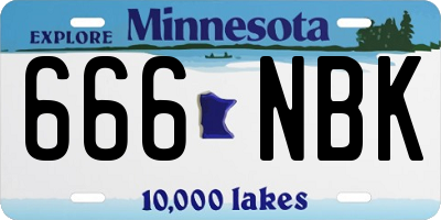 MN license plate 666NBK