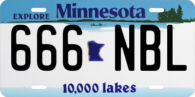 MN license plate 666NBL