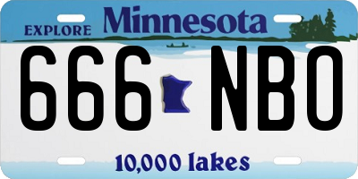 MN license plate 666NBO