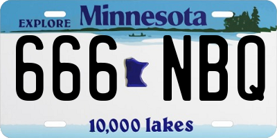 MN license plate 666NBQ