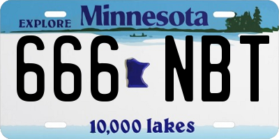 MN license plate 666NBT