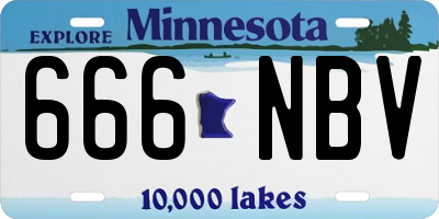 MN license plate 666NBV