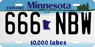 MN license plate 666NBW