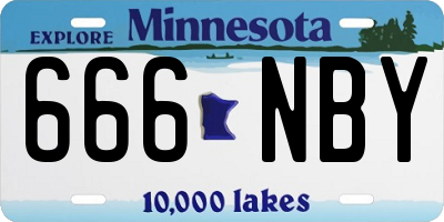 MN license plate 666NBY
