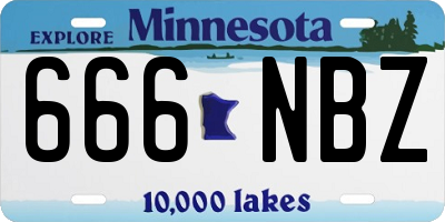 MN license plate 666NBZ