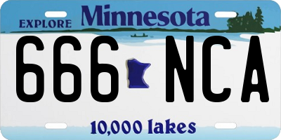 MN license plate 666NCA