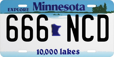 MN license plate 666NCD