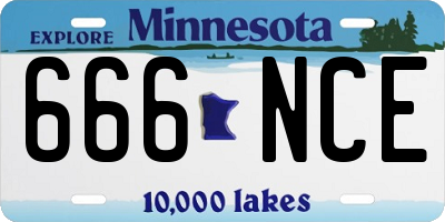 MN license plate 666NCE