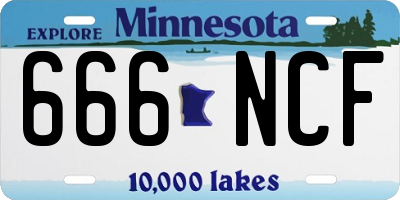 MN license plate 666NCF