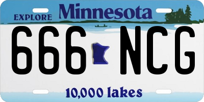 MN license plate 666NCG