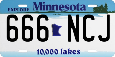 MN license plate 666NCJ