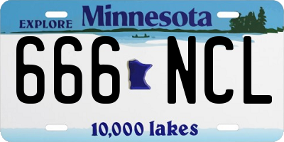 MN license plate 666NCL