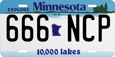 MN license plate 666NCP