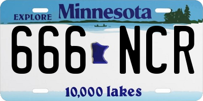 MN license plate 666NCR