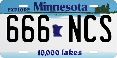 MN license plate 666NCS