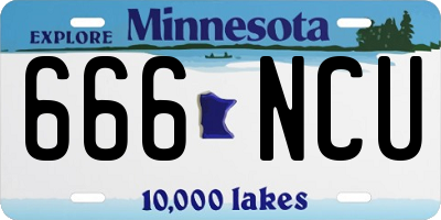 MN license plate 666NCU