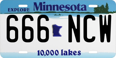 MN license plate 666NCW