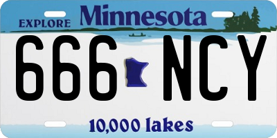 MN license plate 666NCY