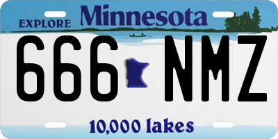 MN license plate 666NMZ