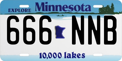 MN license plate 666NNB