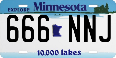 MN license plate 666NNJ