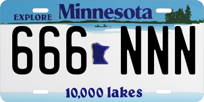 MN license plate 666NNN