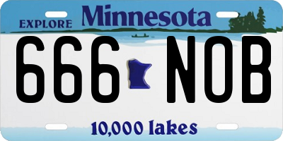 MN license plate 666NOB