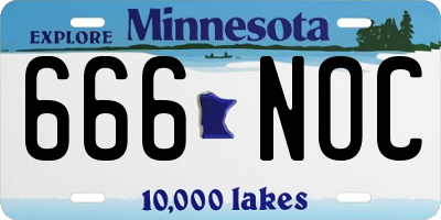 MN license plate 666NOC