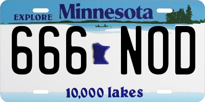 MN license plate 666NOD