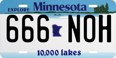 MN license plate 666NOH