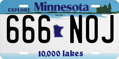 MN license plate 666NOJ