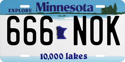 MN license plate 666NOK