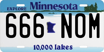 MN license plate 666NOM