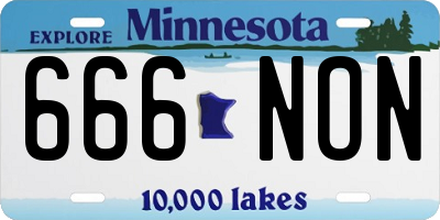 MN license plate 666NON