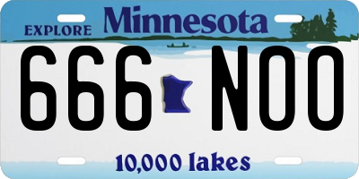 MN license plate 666NOO