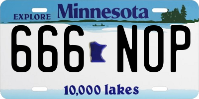 MN license plate 666NOP