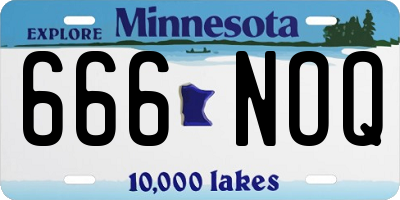 MN license plate 666NOQ