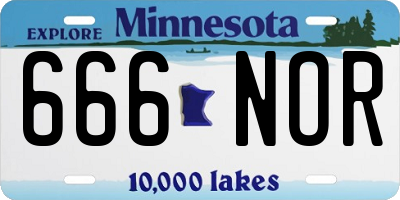 MN license plate 666NOR