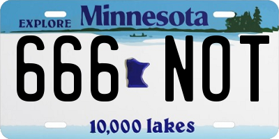 MN license plate 666NOT