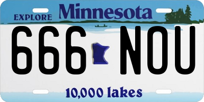 MN license plate 666NOU