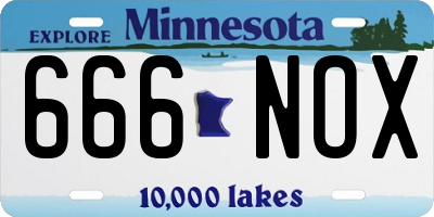 MN license plate 666NOX